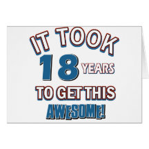 18 year old birthday designs greeting cards