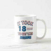 18 year old birthday designs mugs
