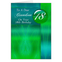 18th Birthday Grandson Modern Greeting Card