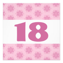 18th Birthday Party Festive Pink Stars Invites