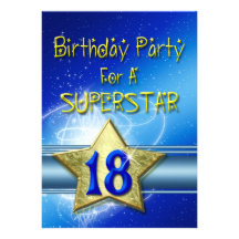 18th Birthday party Invitation for a Superstar.