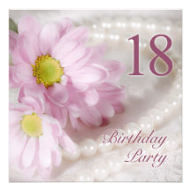18th Birthday party invitation with daisies