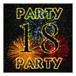 18th birthday party invitation with fireworks