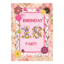 18th birthday party invitation with floral frame