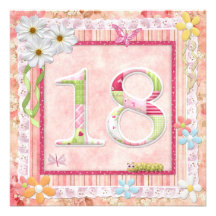 18th birthday party scrapbooking style personalized invites