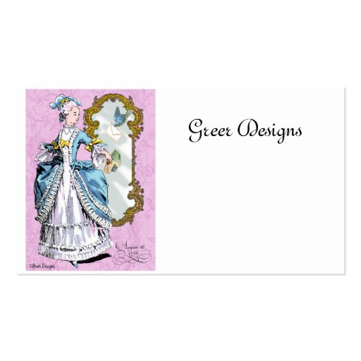 18th Century Marie Antoinette Style Business Cards