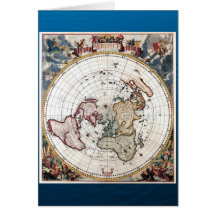 18'th Century Polar Map Greeting Card