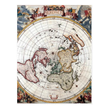 18'th Century Polar Map Post Card