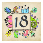 18th Doodles Colourful  Birthday Party Invitation