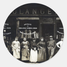 1900 Parisian Bakery Round Stickers
