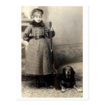 1900 Young Girl and her Hound Postcard