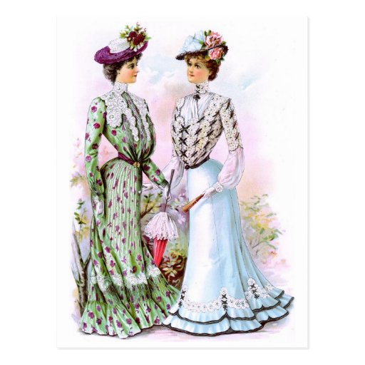 1901 Vintage Dresses Postcard