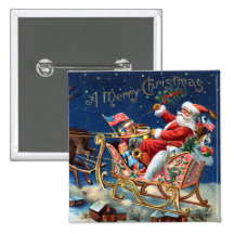 1906 Merry Christmas Pinback Buttons