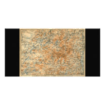 1909 Adirondacks Map from Baedeker's Travel Guide Photo Greeting Card