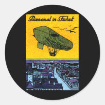1910 Parseval Airship Poster Round Sticker