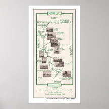 1914 Map Covina to San Dimas Print