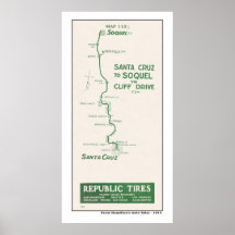 1914 Map, Santa Cruz to Soquel Posters
