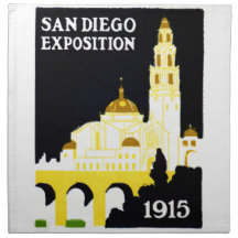 1915 San Diego Exposition Cloth Napkin