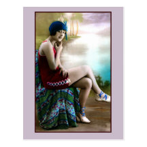 1920s Bathing beauty, flapper girl Post Cards