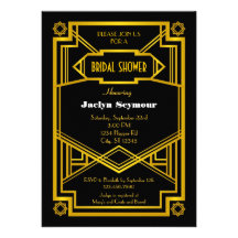 1920s Hollywood Style Bridal Shower Invitation