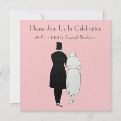 Vintage 1920's Themed Wedding Invitations Easily add your own details 