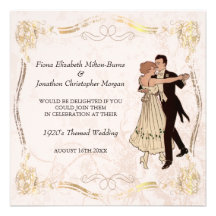 1920's Vintage Dancing Couple Wedding Invitation