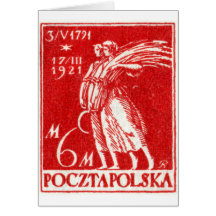 1921 6m Polish Postage Stamp Greeting Cards