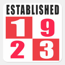 1923 Birthday Designs Square Stickers