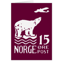 1925 Norwegian Polar Bear Greeting Cards