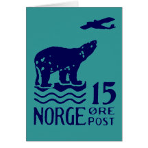 1925 Norwegian Polar Bear Greeting Cards