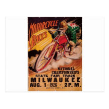 1926 Racing Poster Post Card