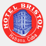 1930 Hotel Bristol Cuba Round Stickers