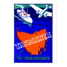 1930 Tasmania Travel Poster Postcard
