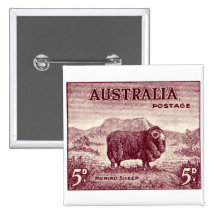 1934 Australian Merino Sheep Pinback Button