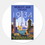 1934 Chicago World's Fair Round Sticker