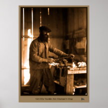 1935 Kfar Hasidim Alef Moshav Israel, blacksmith Poster