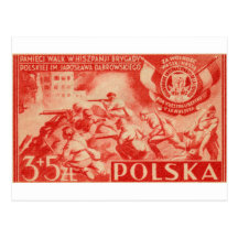 1946 Polish Volunteers in Spain Post Card