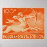 1948 100 zt Polish Airmail Stamp Posters