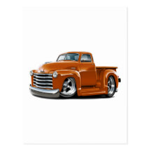 1950-52 Chevy Orange Truck Post Cards
