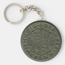 1950 British Half Crown keychain