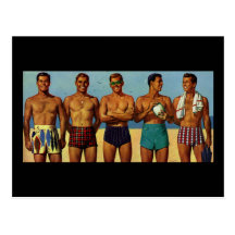 1950s Beach Dudes Post Cards