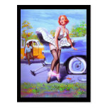 1950's Pin-up Girl Postcard