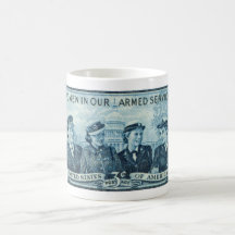 1952 Women in US Armed Services Stamp Coffee Mugs