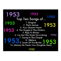 1953 Songs Post Cards