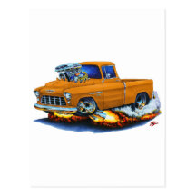 1955 Chevy Pickup Orange Truck Postcard