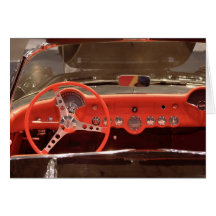 1956 Chevrolet Corvette Steering Wheel and Dash Greeting Cards