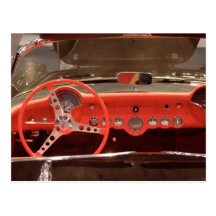 1956 Chevrolet Corvette Steering Wheel and Dash Postcards