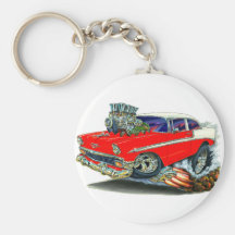 1956 Chevy Belair Red Car Key Chain