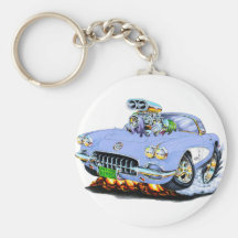 1958-60 Corvette Light Blue Car Keychains