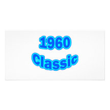 1960 Classic Blue Personalized Photo Card